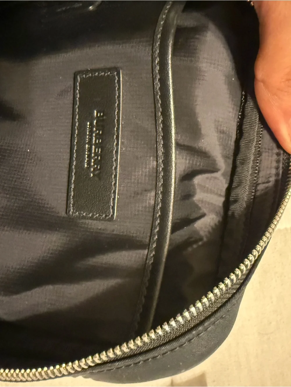 Burberry Black Crossbody Messenger Bag with White Logo